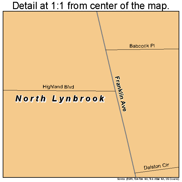 North Lynbrook, New York road map detail