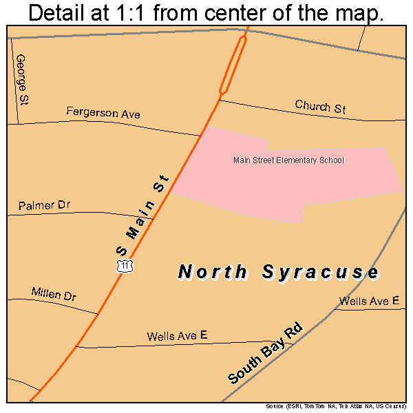 North Syracuse, New York road map detail