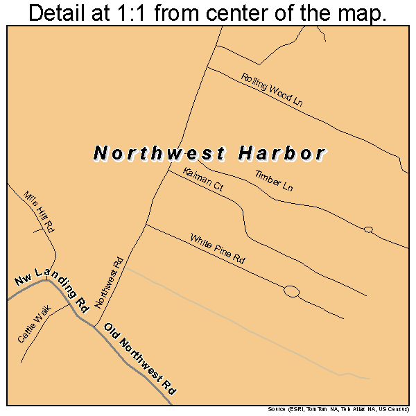 Northwest Harbor, New York road map detail