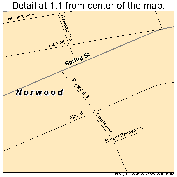 Norwood, New York road map detail