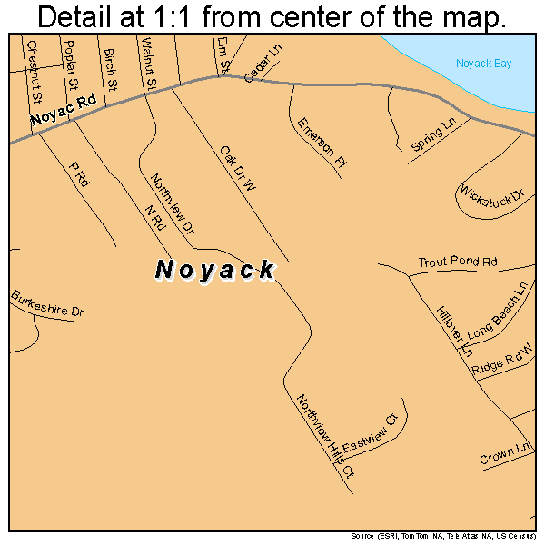 Noyack, New York road map detail