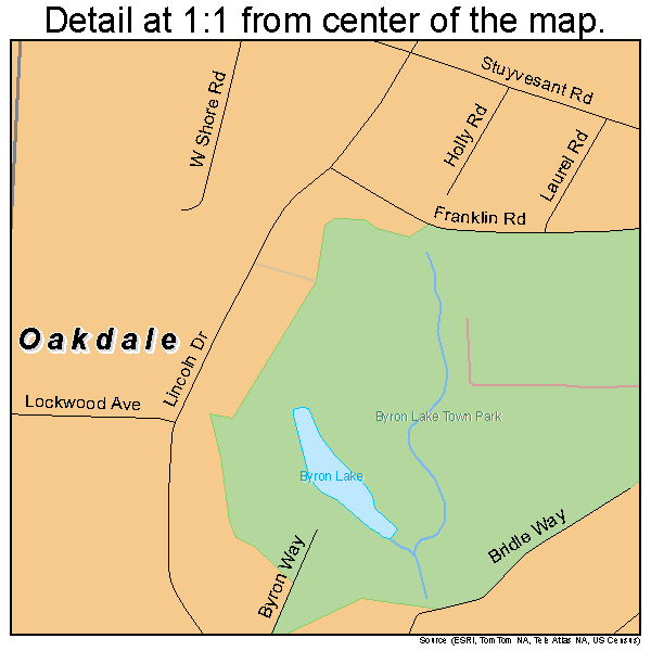 Oakdale, New York road map detail