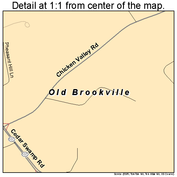 Old Brookville, New York road map detail