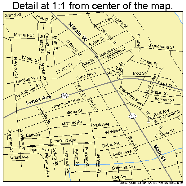 Oneida, New York road map detail