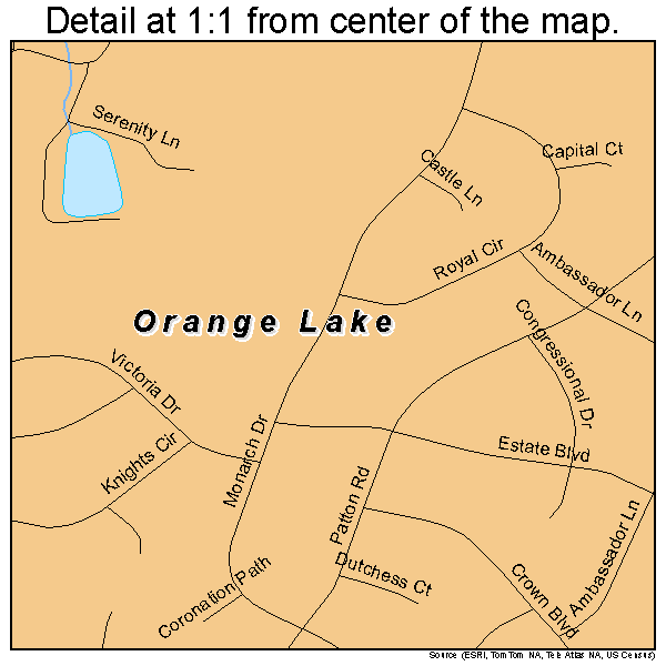 Orange Lake, New York road map detail