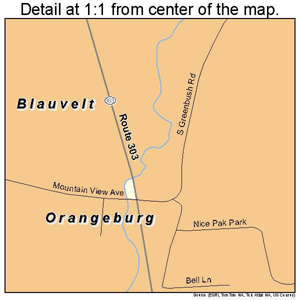 Orangeburg, New York road map detail