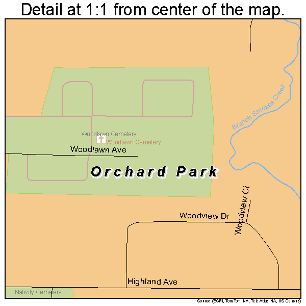 Orchard Park, New York road map detail