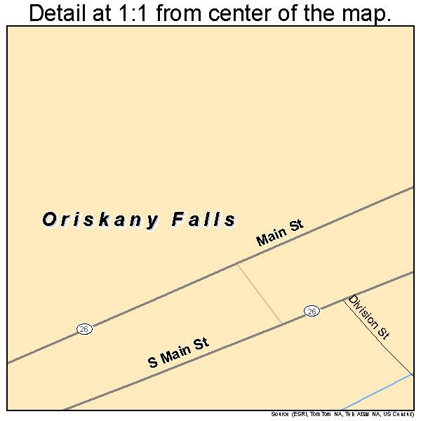 Oriskany Falls, New York road map detail
