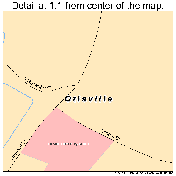 Otisville, New York road map detail