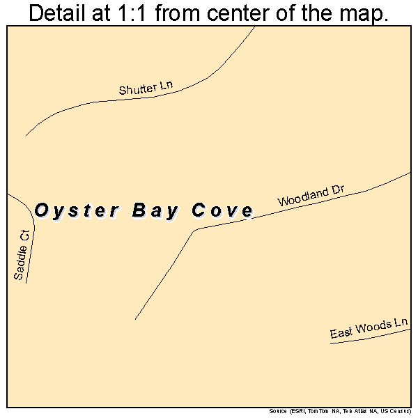 Oyster Bay Cove, New York road map detail