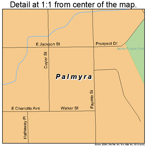 Palmyra, New York road map detail