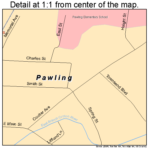 Pawling, New York road map detail