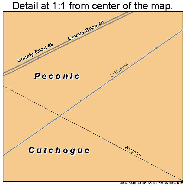 Peconic, New York road map detail