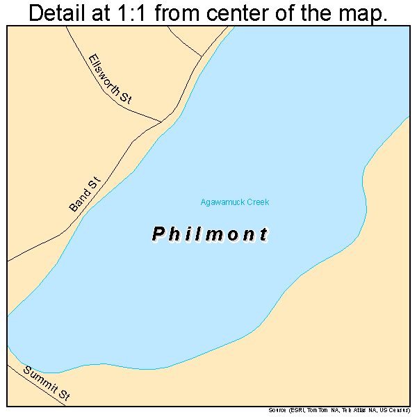 Philmont, New York road map detail