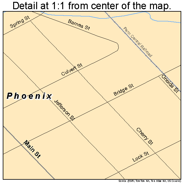 Phoenix, New York road map detail