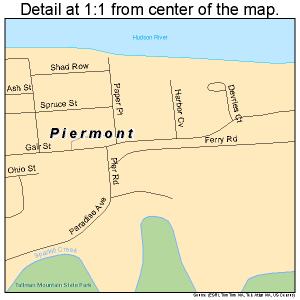Piermont, New York road map detail