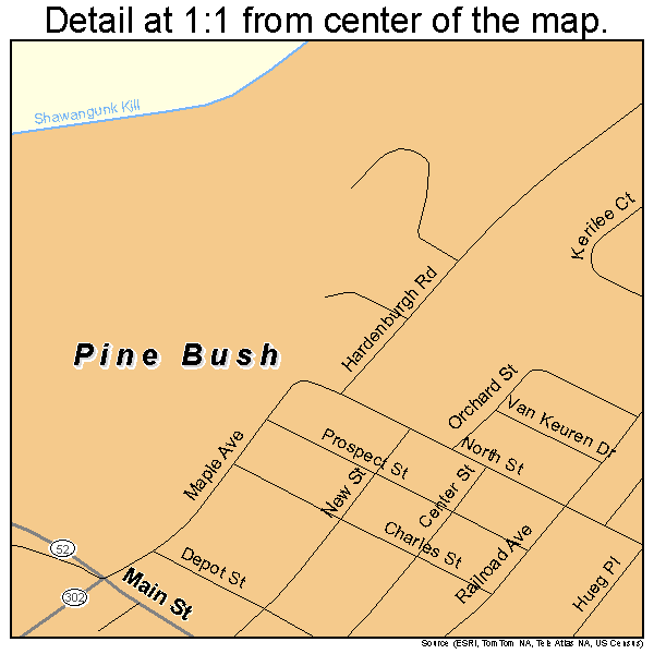 Pine Bush, New York road map detail