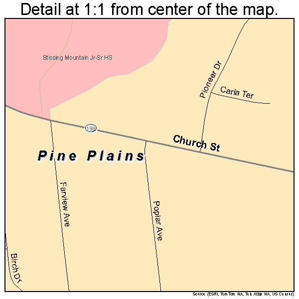 Pine Plains, New York road map detail