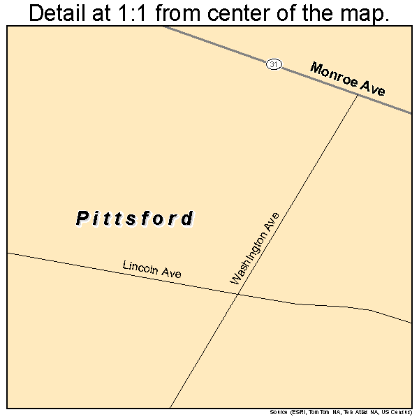 Pittsford, New York road map detail