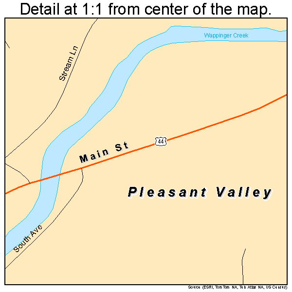 Pleasant Valley, New York road map detail