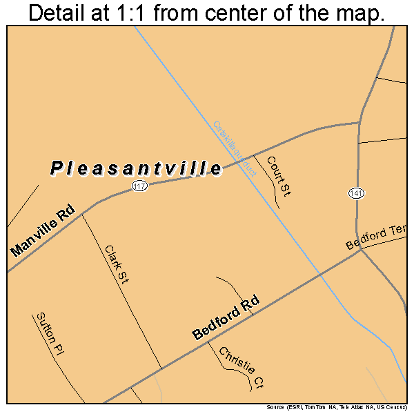 Pleasantville, New York road map detail