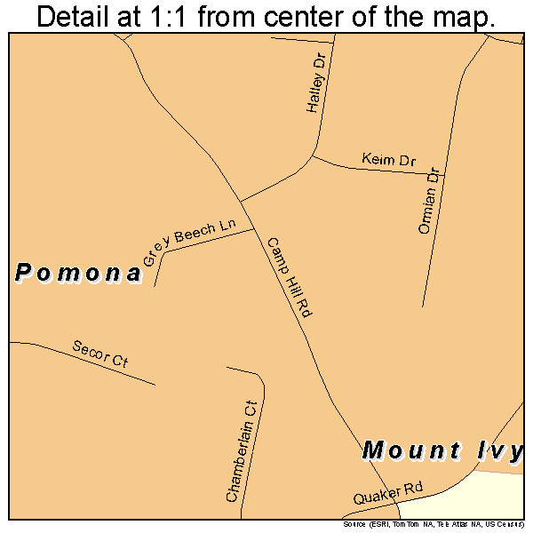 Pomona, New York road map detail