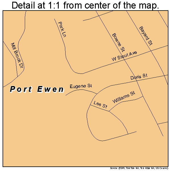 Port Ewen, New York road map detail