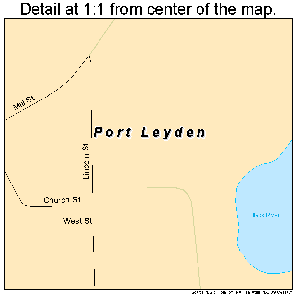 Port Leyden, New York road map detail
