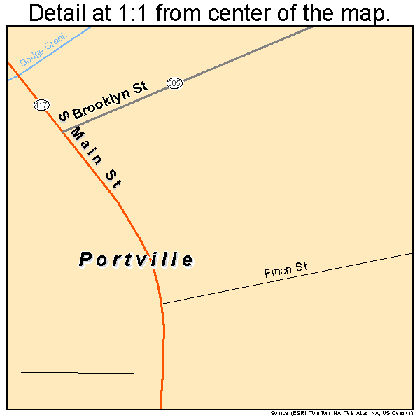 Portville, New York road map detail