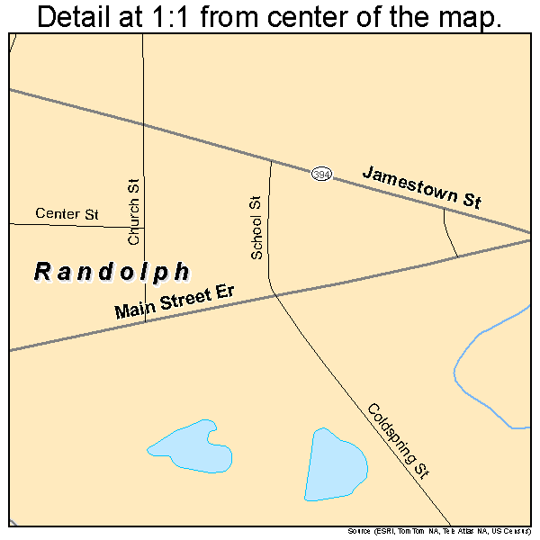 Randolph, New York road map detail