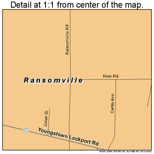 Ransomville, New York road map detail