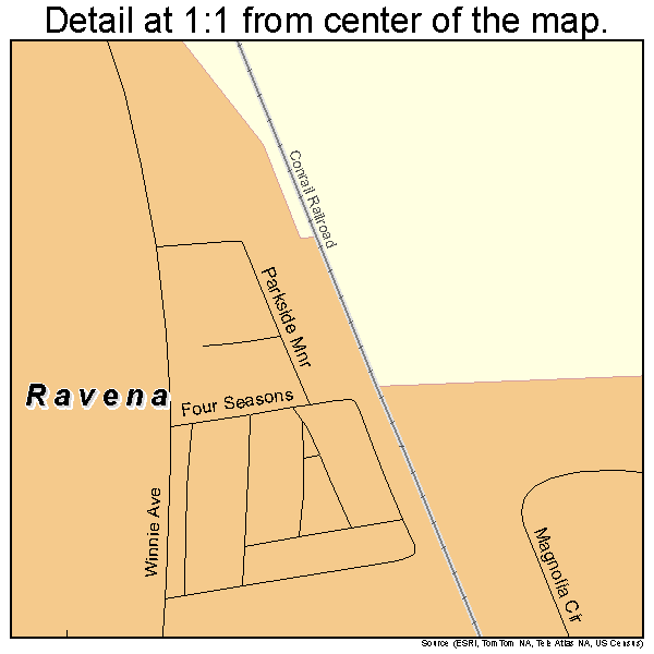 Ravena, New York road map detail
