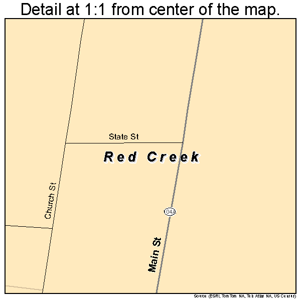 Red Creek, New York road map detail