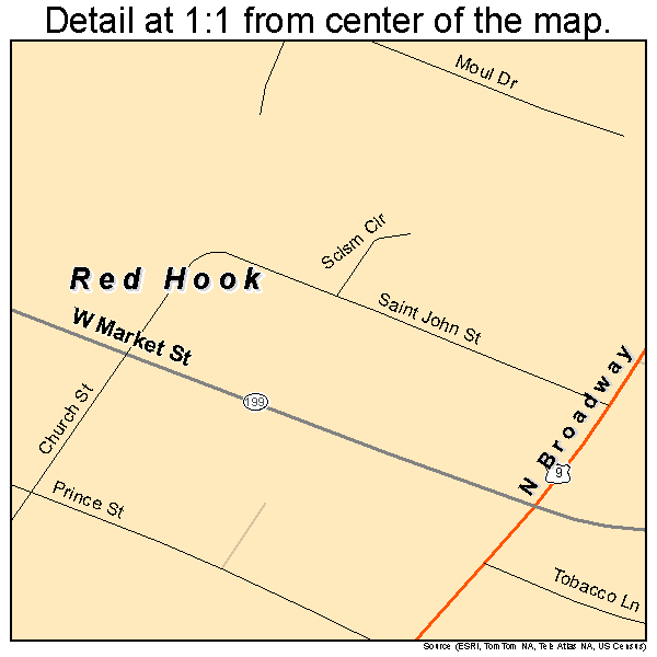 Red Hook, New York road map detail