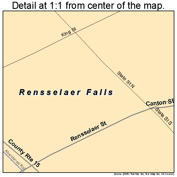 Rensselaer Falls, New York road map detail