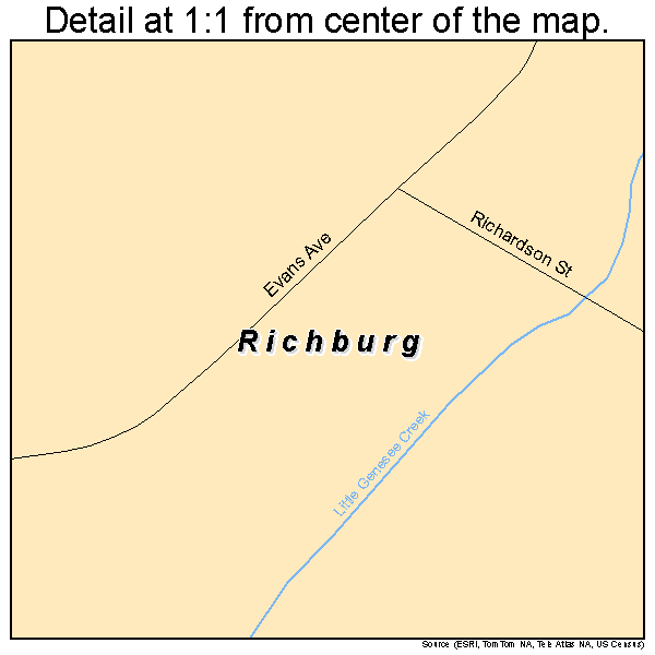 Richburg, New York road map detail