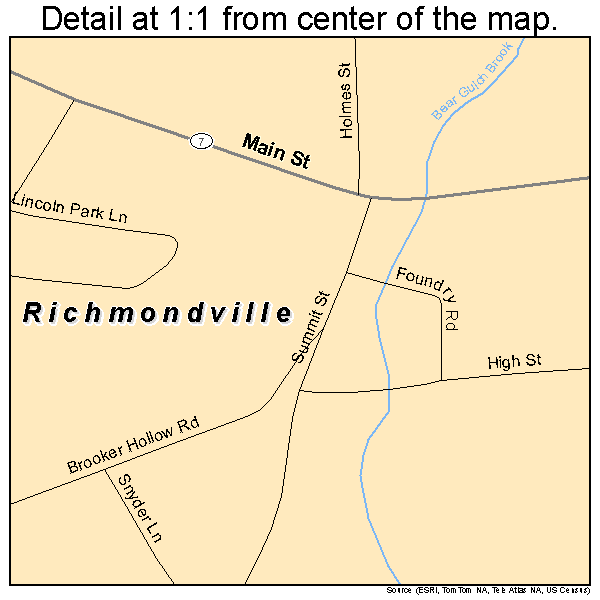 Richmondville, New York road map detail