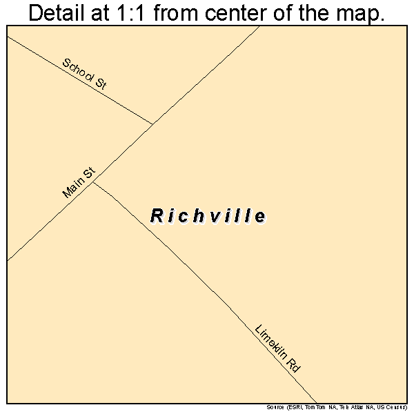 Richville, New York road map detail