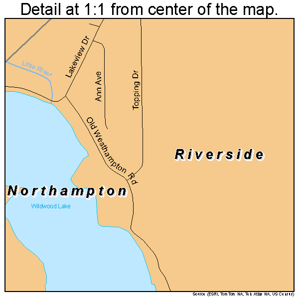 Riverside, New York road map detail