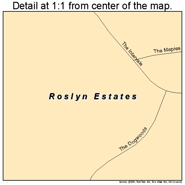Roslyn Estates, New York road map detail