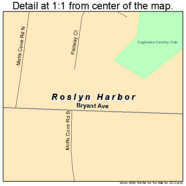 Roslyn Harbor, New York road map detail