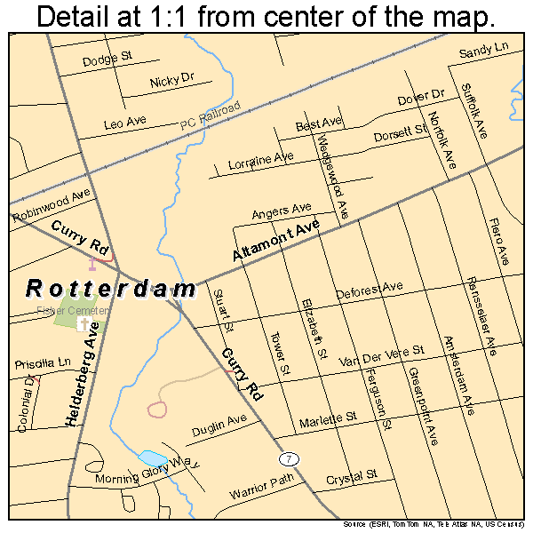 Rotterdam, New York road map detail