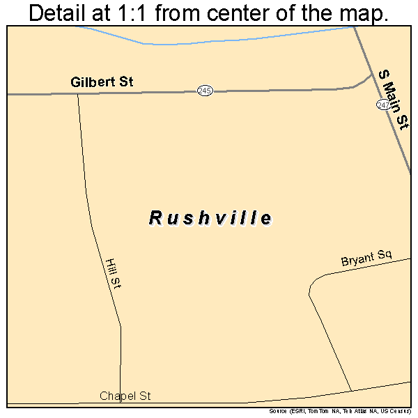 Rushville, New York road map detail