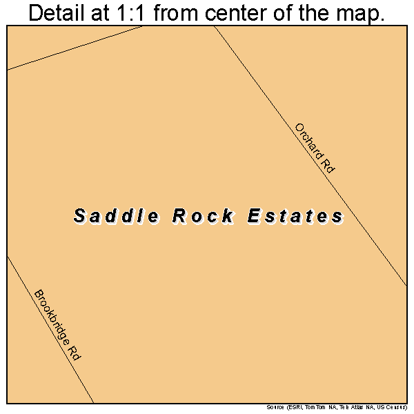 Saddle Rock Estates, New York road map detail