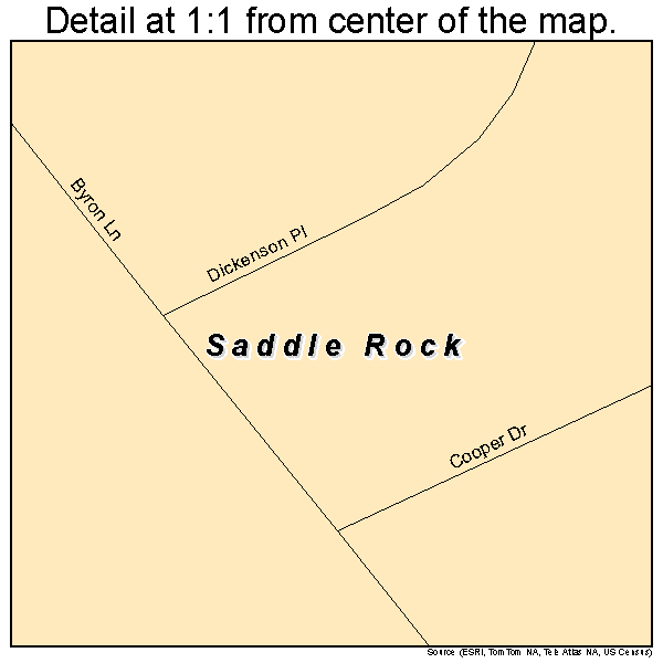 Saddle Rock, New York road map detail