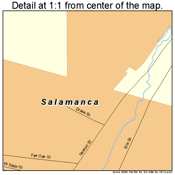 Salamanca, New York road map detail