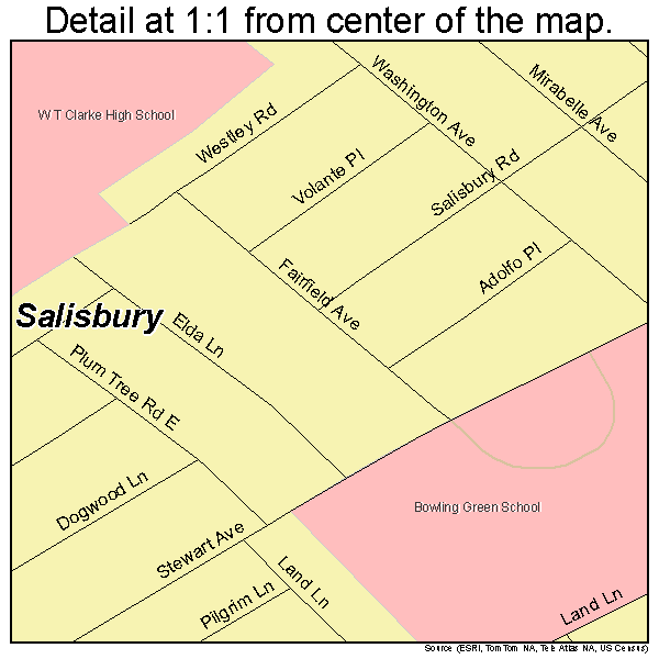 Salisbury, New York road map detail