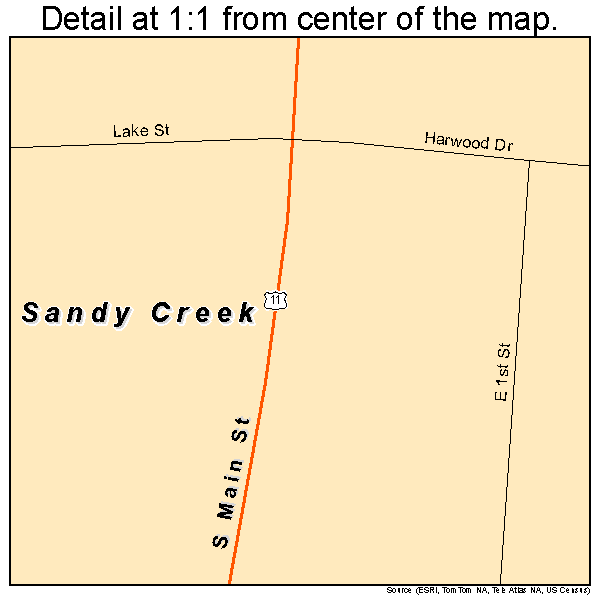 Sandy Creek, New York road map detail