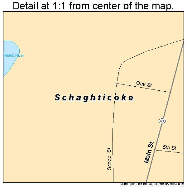Schaghticoke, New York road map detail