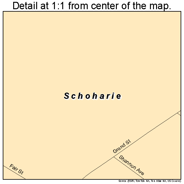 Schoharie, New York road map detail